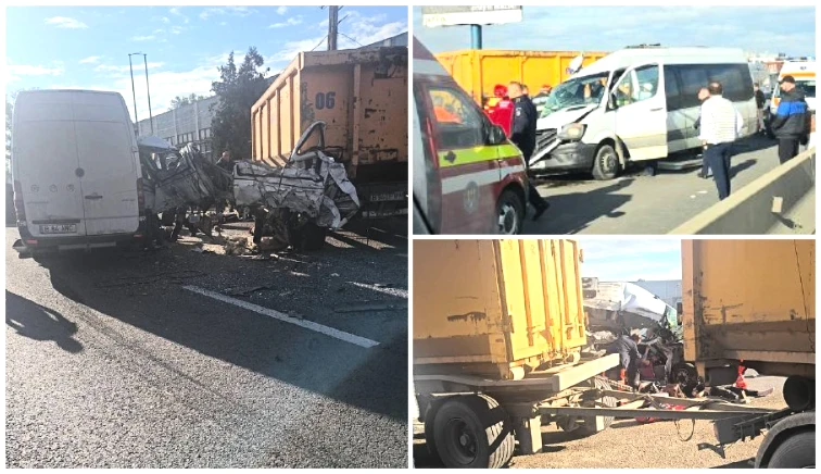 ACUM! CARNAGIU pe șosea! 2 MORȚI, 14 RĂNIȚI. Intervin 13 ambulanțe! IMPACT DEVASTATOR între un microbuz și o autobasculantă!