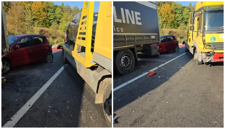 ACUM! TRAFIC PARALIZAT pe DEALU NEGRU! ACCIDENT grav între o mașină și un trailer!