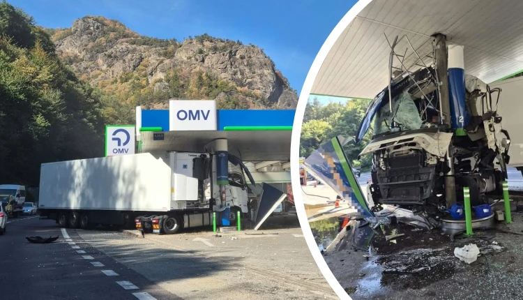 ACUM! S-a ÎNFIPT cu TIR-UL într-o BENZINĂRIE pe VALEA OLTULUI! Pericol IMENS de EXPLOZIE! TRAFIC BLOCAT!