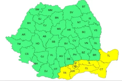 VA FI JALE! Vremea se STRICĂ în România! VÂNT, PLOI, VIJELII și GRINDINĂ! HARTA JUDEȚELOR vizate! 1 harta anm 8yGkN8