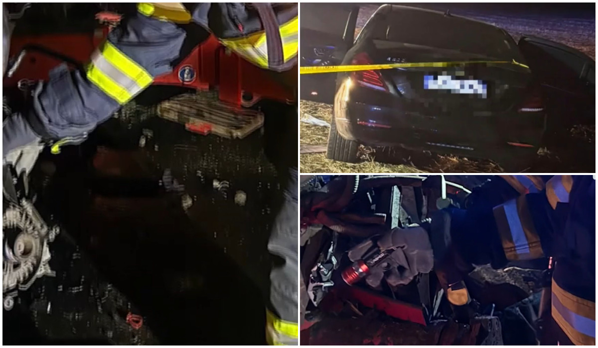 TRAGEDIE pe șosea! Un MORT și doi oameni la spital! IMPACT DEVASTATOR între o mașină și un tractor!