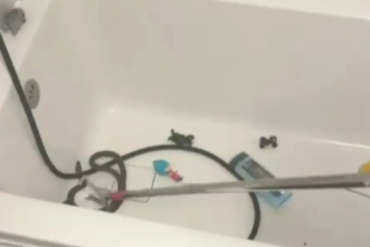 MOMENTE DE GROAZĂ ÎN BAIE! O femeie a găsit un șarpe în cadă, chiar înainte să-și îmbăieze copilul