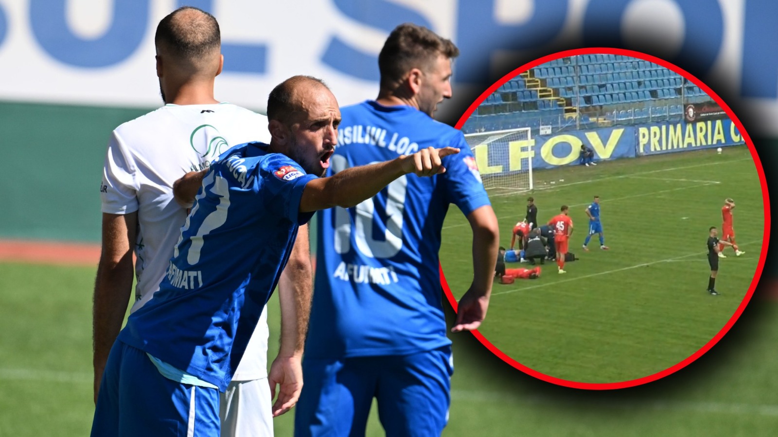 ACCIDENTARE HORROR în Liga 2! Fotbalist dus de URGENȚĂ la spital! Ambulanța a intrat pe teren!